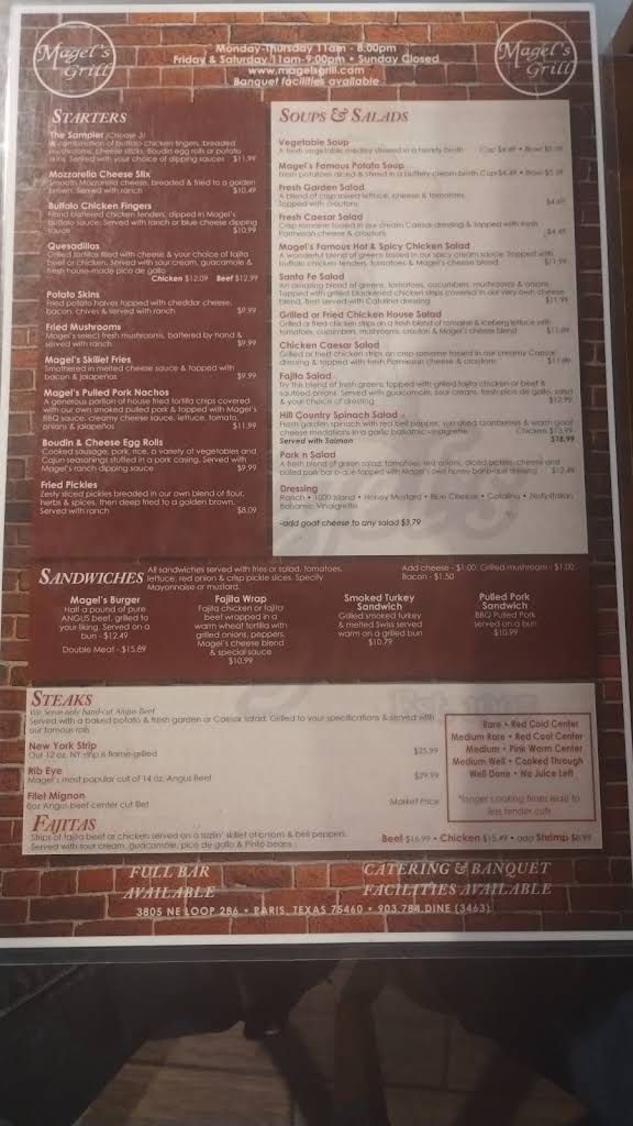 Magel's Grill Menu 3